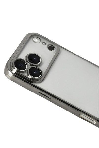 Mey İthalat®   iPhone 17 Pro Max  Lensli Silikon - Titan Gri