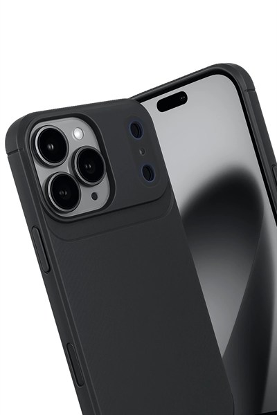 Mey İthalat®   iPhone 17 Pro Max Auto Focus Karbon Kapak - Siyah