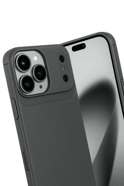 Mey İthalat®   iPhone 17 Pro Max Auto Focus Karbon Kapak - Gri