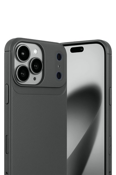 Mey İthalat®   iPhone 17 Pro Max Auto Focus Karbon Kapak - Gri