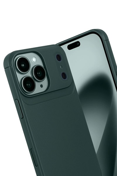 Mey İthalat®   iPhone 17 Pro Max Auto Focus Karbon Kapak - Koyu Yeşil