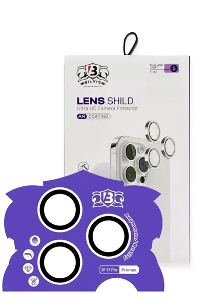 Mey İthalat®   iPhone 17 Pro Max Bilvis Titan Kamera Lens - Gümüş