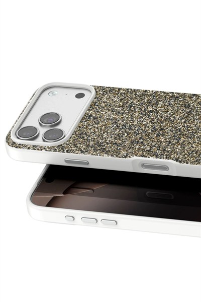 Mey İthalat®   iPhone 17 Pro Max Bright Simli Kapak - Çöl Titanyum