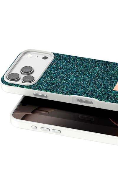 Mey İthalat®   iPhone 17 Pro Max Bright Simli Kapak - Koyu Yeşil
