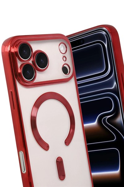 Mey İthalat®   iPhone 17 Pro Max Kross Magneticsafe Kapak - Kırmızı