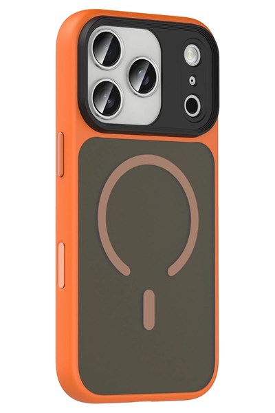 Mey İthalat®   iPhone 17 Pro Max Megane Magsafe Kapak - Turuncu