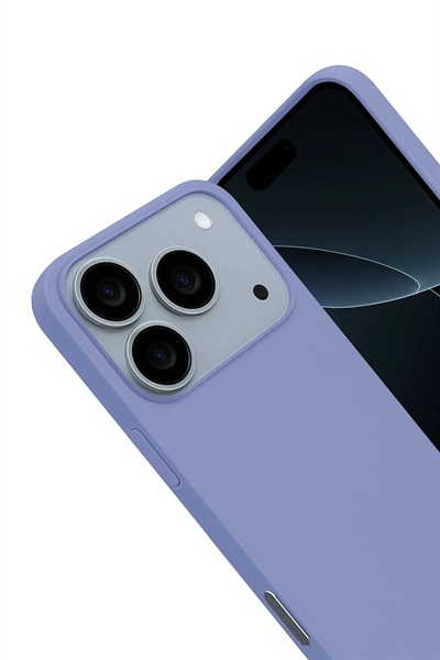 Mey İthalat®   iPhone 17 Pro Max Nano içi Kadife Silikon - Lila
