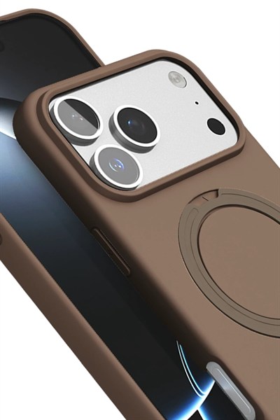 Mey İthalat®   iPhone 17 Pro Max Regal Magsafe Standlı Kapak - Çöl Titanyum