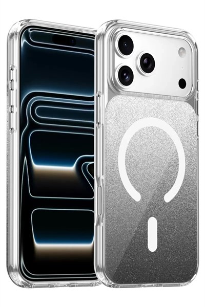 Mey İthalat®   iPhone 17 Pro Max Sora Simli Magsafe Kapak - Siyah