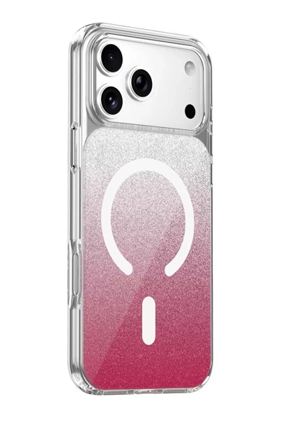 Mey İthalat®   iPhone 17 Pro Max Sora Simli Magsafe Kapak - Kırmızı