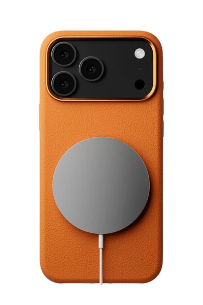 Mey İthalat®   iPhone 17 Pro Max Wonder Deri Magsafe Kapak - Turuncu