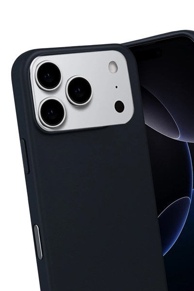 Mey İthalat®   iPhone 17 Pro Nano içi Kadife Silikon - Siyah