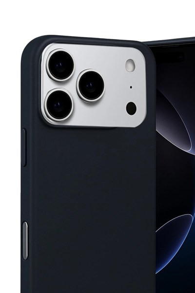 Mey İthalat®   iPhone 17 Pro Nano içi Kadife Silikon - Siyah