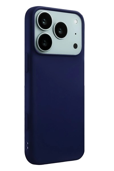 Mey İthalat®   iPhone 17 Pro Nano içi Kadife Silikon - Lacivert