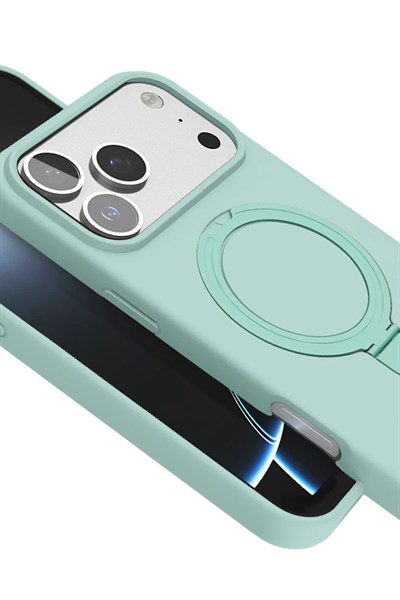Mey İthalat®   iPhone 17 Pro Regal Magsafe Standlı Kapak - Su Yeşili