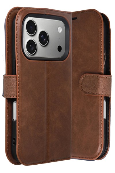 Mey İthalat®   iPhone 17 Pro Trend S Plus Kapaklı Kılıf - Taba