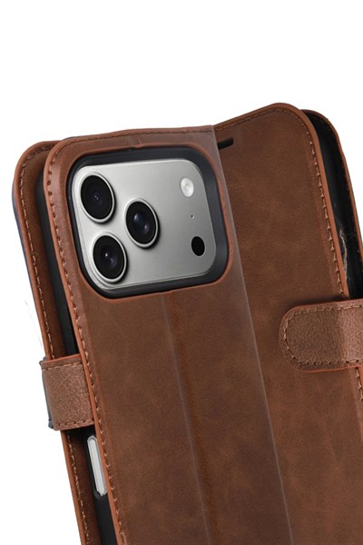 Mey İthalat®   iPhone 17 Pro Trend S Plus Kapaklı Kılıf - Taba