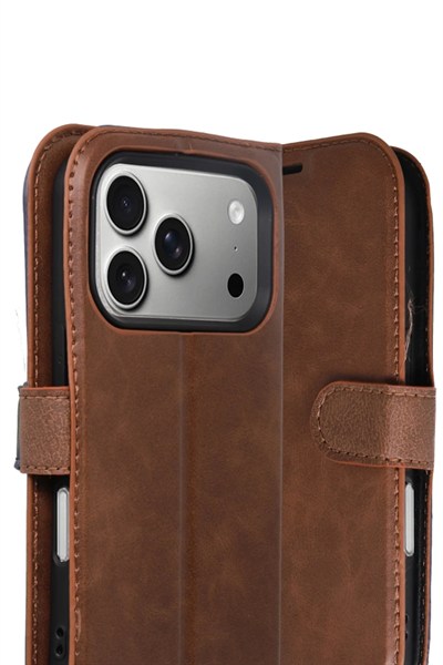 Mey İthalat®   iPhone 17 Pro Trend S Plus Kapaklı Kılıf - Taba