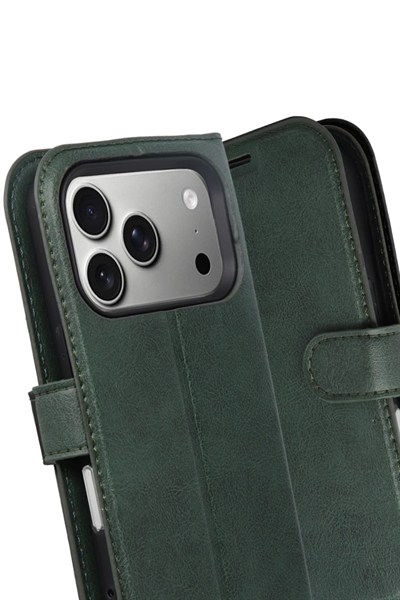 Mey İthalat®   iPhone 17 Pro Trend S Plus Kapaklı Kılıf - Yeşil