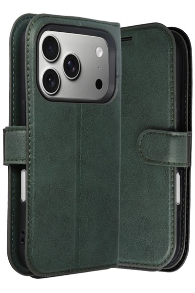 Mey İthalat®   iPhone 17 Pro Trend S Plus Kapaklı Kılıf - Yeşil