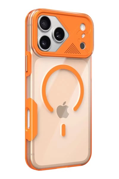Mey İthalat®   iPhone 17 Pro Zinko Magsafe Kapak - Turuncu