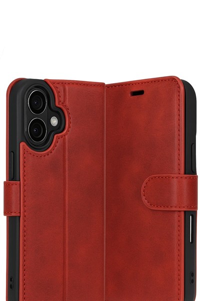 Mey İthalat®   iPhone 17 Trend S Plus Kapaklı Kılıf - Kırmızı