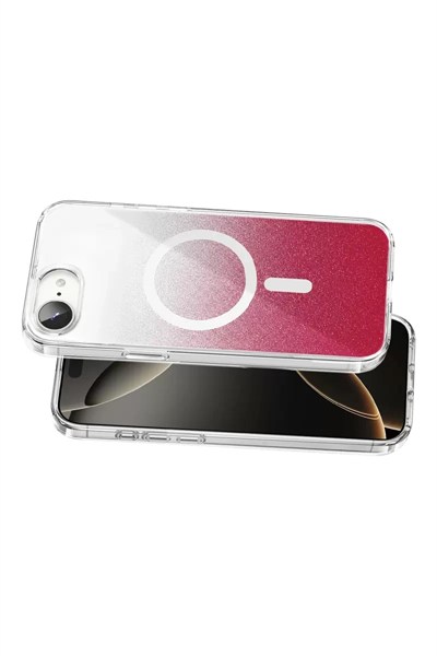Mey İthalat®   iPhone 17E Sora Simli Magsafe Kapak - Kırmızı
