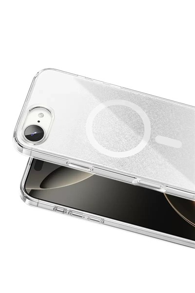 Mey İthalat®   iPhone 17E Sora Simli Magsafe Kapak - Beyaz