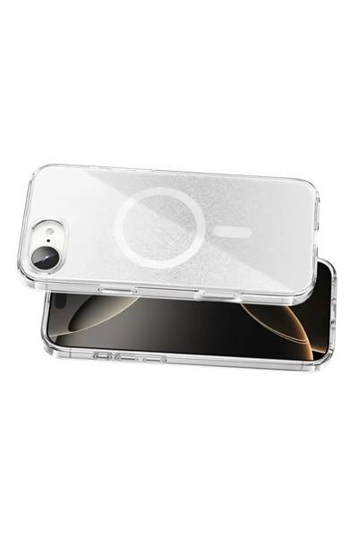 Mey İthalat®   iPhone 17E Sora Simli Magsafe Kapak - Beyaz