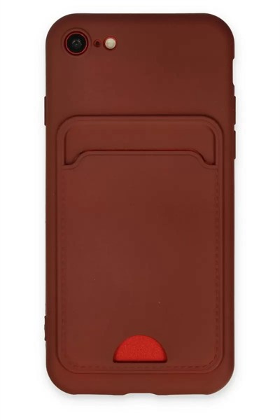 Mey İthalat®   iPhone 7 Kılıf Kelvin Kartvizitli Silikon - Bordo