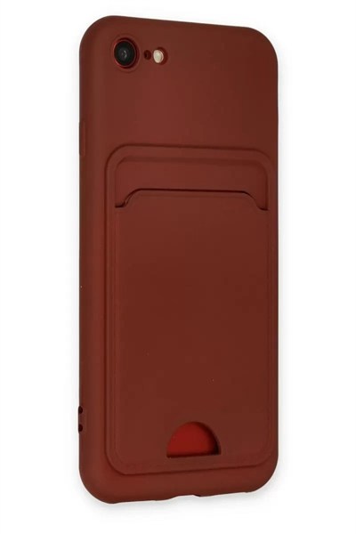Mey İthalat®   iPhone 7 Kılıf Kelvin Kartvizitli Silikon - Bordo