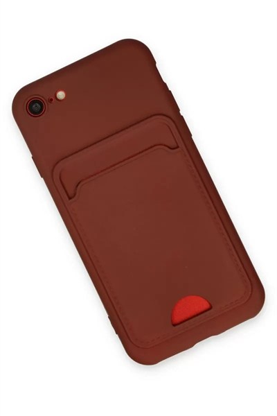 Mey İthalat®   iPhone 7 Kılıf Kelvin Kartvizitli Silikon - Bordo