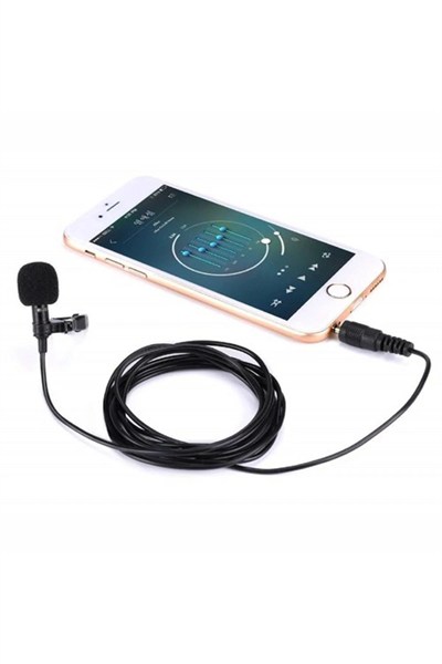 Mey İthalat®  3.5mm Jak 1.5 Metre Double Mikrofon - Siyah