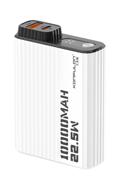 Mey İthalat®  A40Q 10.000 mAh PD 20W Mini Powerbank - Siyah-Beyaz