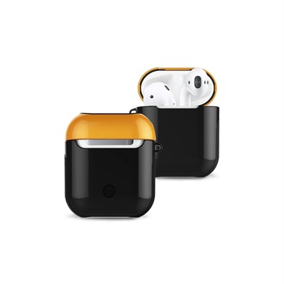 Mey İthalat®  Airpods 2 (2.nesil) 3in1 Kılıf - Siyah-Sarı