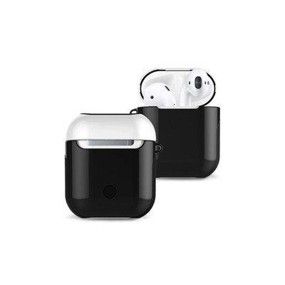 Mey İthalat®  Airpods 2 (2.nesil) 3in1 Kılıf - Siyah-Beyaz