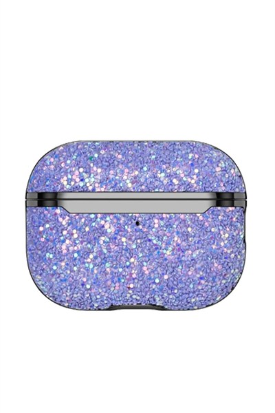 Mey İthalat®  Airpods 2 (2.nesil) Bright Simli Airpods Kapak - Derin Mor