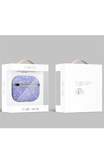 Mey İthalat®  Airpods 2 (2.nesil) Bright Simli Airpods Kapak - Pembe