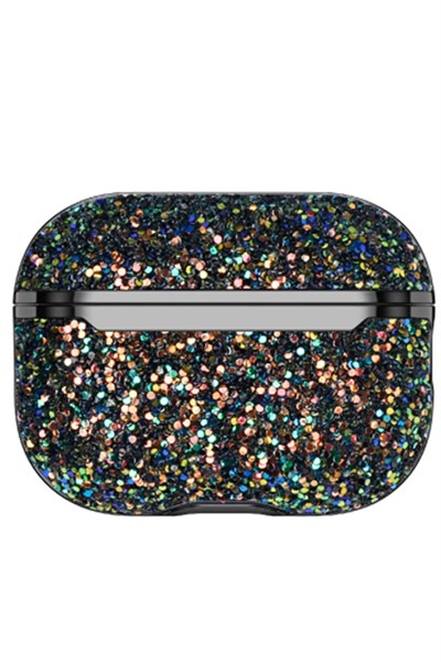 Mey İthalat®  Airpods 2 (2.nesil) Bright Simli Airpods Kapak - Siyah