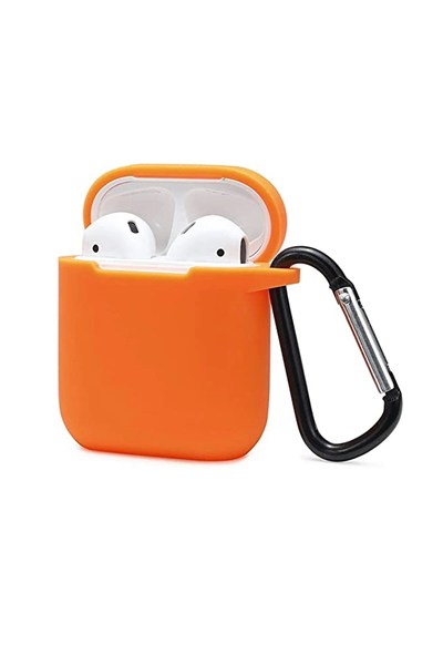 Mey İthalat®  Airpods 2 (2.nesil) Sert Silikon Kılıf - Turuncu