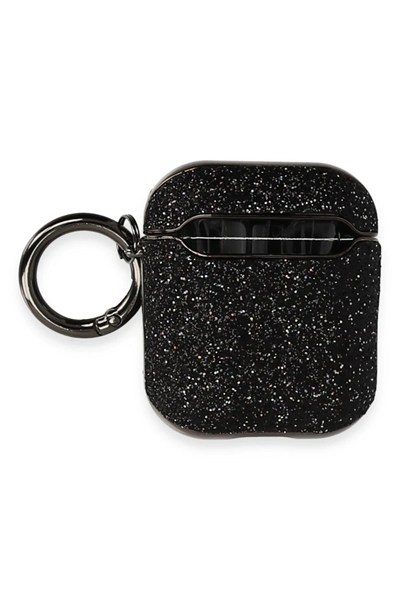 Mey İthalat®  Airpods 2 (2.nesil) Spell Simli Kılıf - Siyah