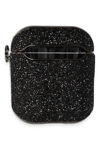 Mey İthalat®  Airpods 2 (2.nesil) Spell Simli Kılıf - Siyah