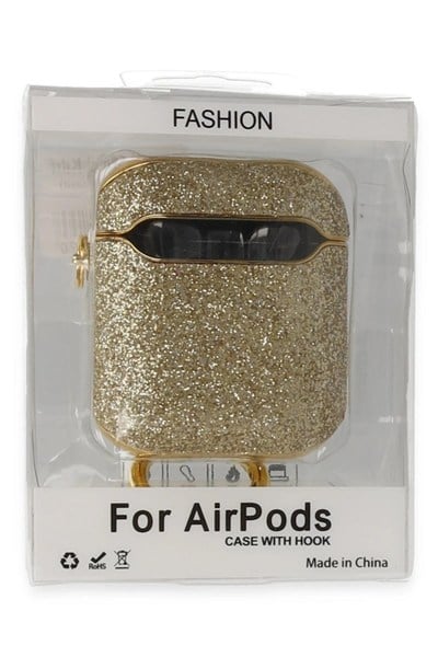 Mey İthalat®  Airpods 2 (2.nesil) Spell Simli Kılıf - Gold