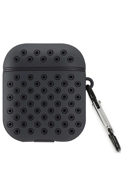 Mey İthalat®  Airpods 2 (2.nesil) Spor Delikli Kılıf - Siyah-Siyah
