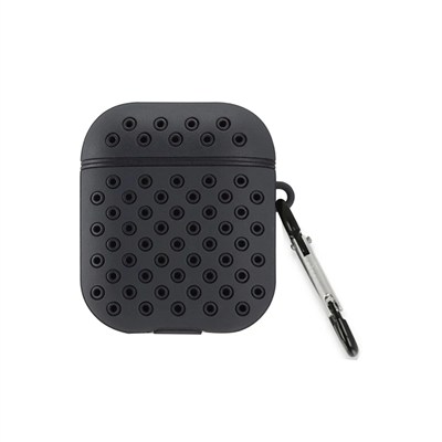 Mey İthalat®  Airpods 2 (2.nesil) Spor Delikli Kılıf - Siyah-Siyah