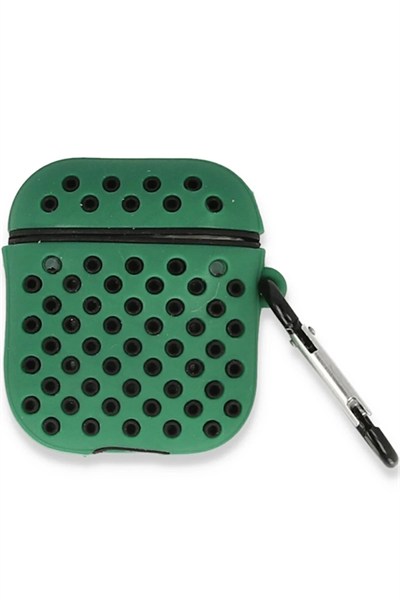 Mey İthalat®  Airpods 2 (2.nesil) Spor Delikli Kılıf - Yeşil-Siyah