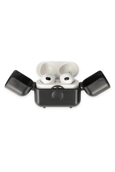 Mey İthalat®  Airpods 3 (3.nesil) Basmalı Kılıf - Siyah