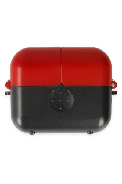 Mey İthalat®  Airpods 3 (3.nesil) Basmalı Kılıf - Siyah-Kırmızı