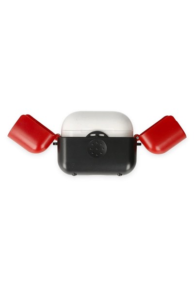 Mey İthalat®  Airpods 3 (3.nesil) Basmalı Kılıf - Siyah-Kırmızı