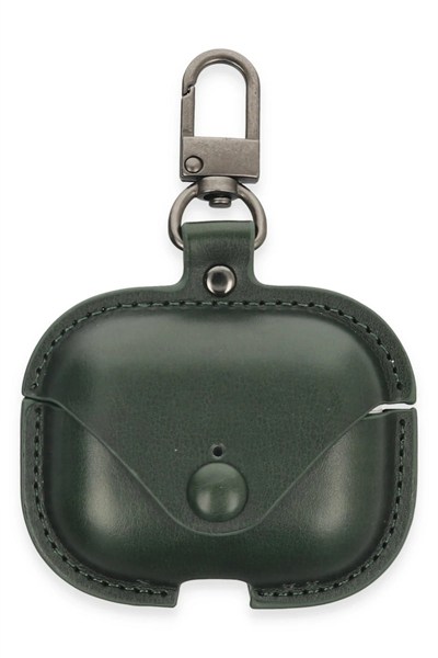 Mey İthalat®  Airpods 3 (3.nesil) Çanta Deri Kılıf - Haki Yeşil
